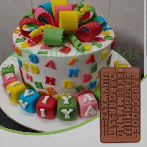 SILICOMOLDS - SILICONE ALPHABET MOLD FOR CAKE AND CHOCOLATE -PACK OF 2-URP006-CM